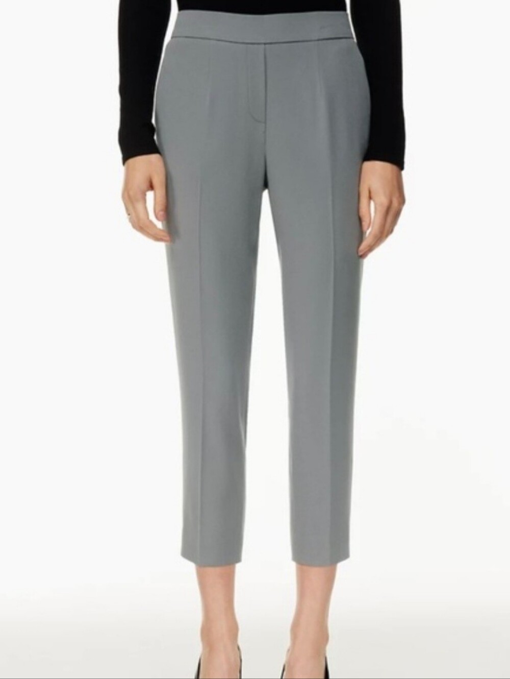 Babaton Conan Gray Pull on Ankle Crop Pants Size 14 Minimalist Casual